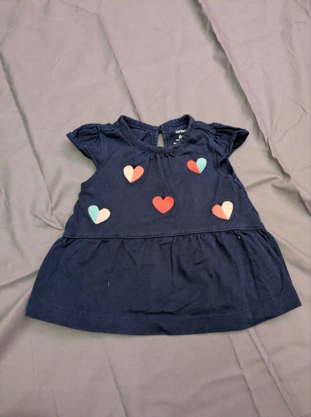 blue heart baby dress